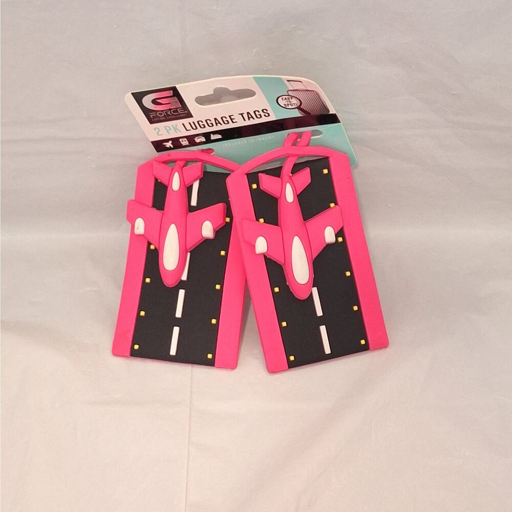 G-Force Pink Runway Airplane Luggage Tags